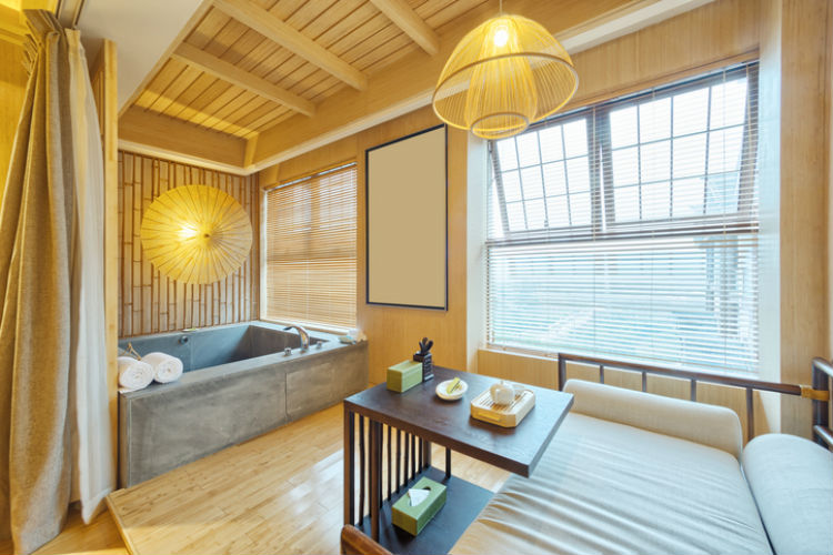 Badewanne aus Beton in einem modernen Badezimmer